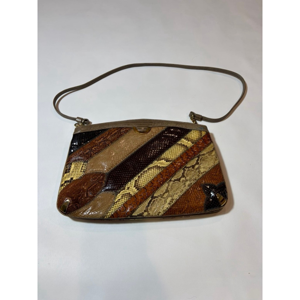 Vintage Bags by Supreme Patchwork Genuine Snakeskin Python Shoulder Bag 70s 80s